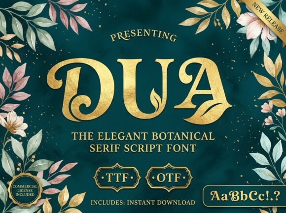 Elevate Your Brand with Dua: A Premium Botanical Serif Script